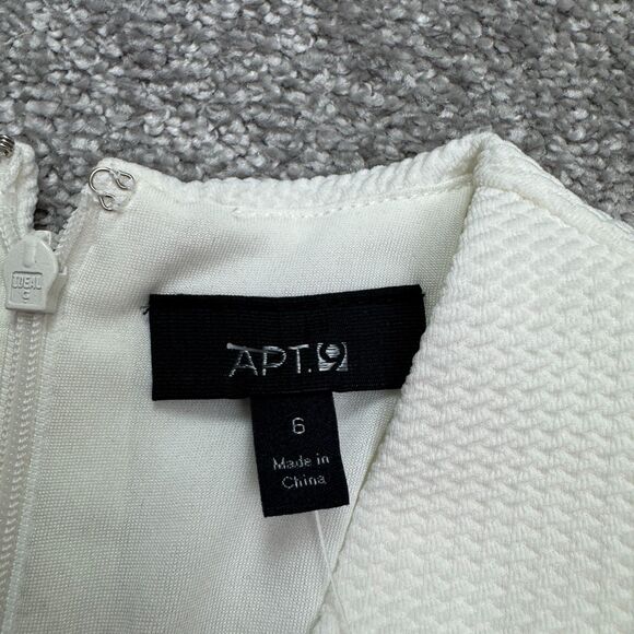 Apt. 9 Colorblock Cap Sleeve Textured A-Line Midi Dress Womens 6 Black White NWT - Picture 5 of 16